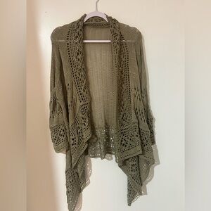 Adore‎ Olive Crochet Women's Cardigan